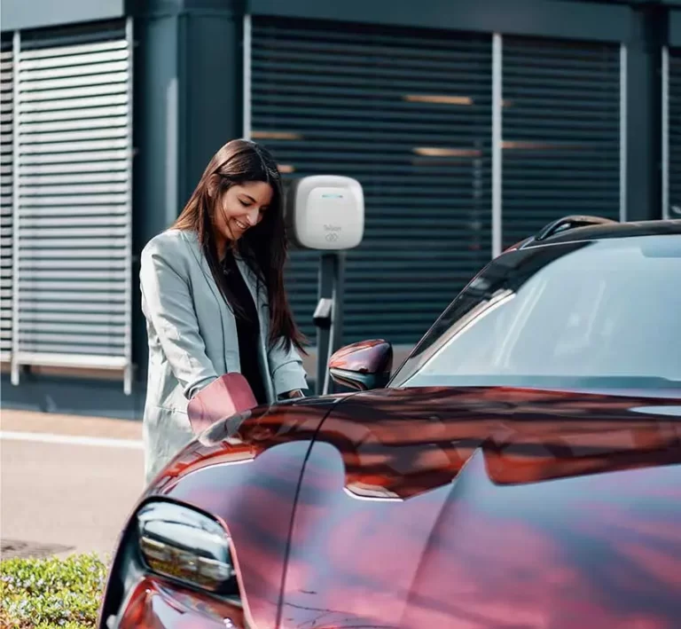smart mini pro charging an EV