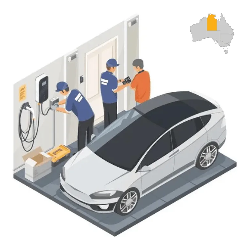 Ev charger installation Map of Northern Territory