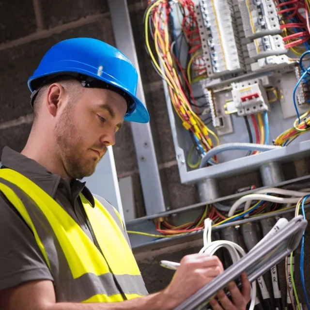 licensed electrician taking site survey