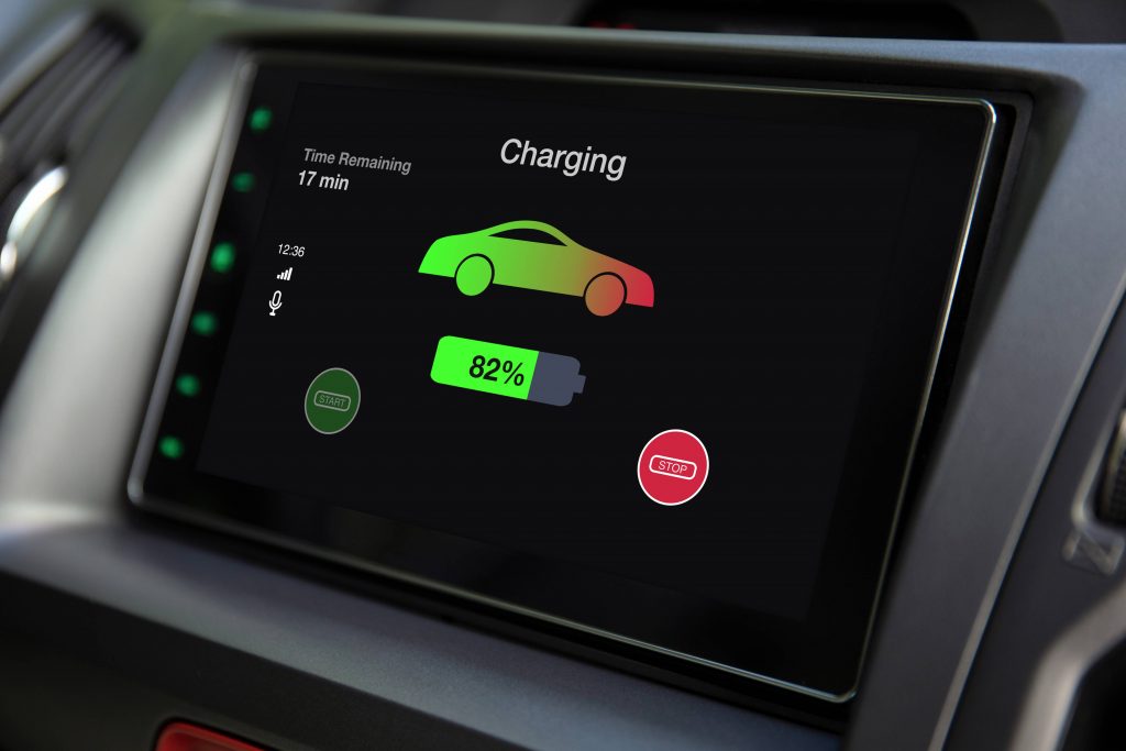 Electric vehicles charger app screen