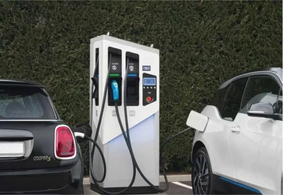 Commercial ev charger in action