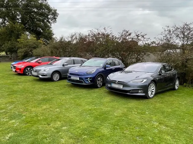 electric cars in display